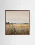 Neutral Field Landscape Art Print Oak Dark No border