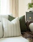 Faye Blue Vine Stripe Pillow Cover