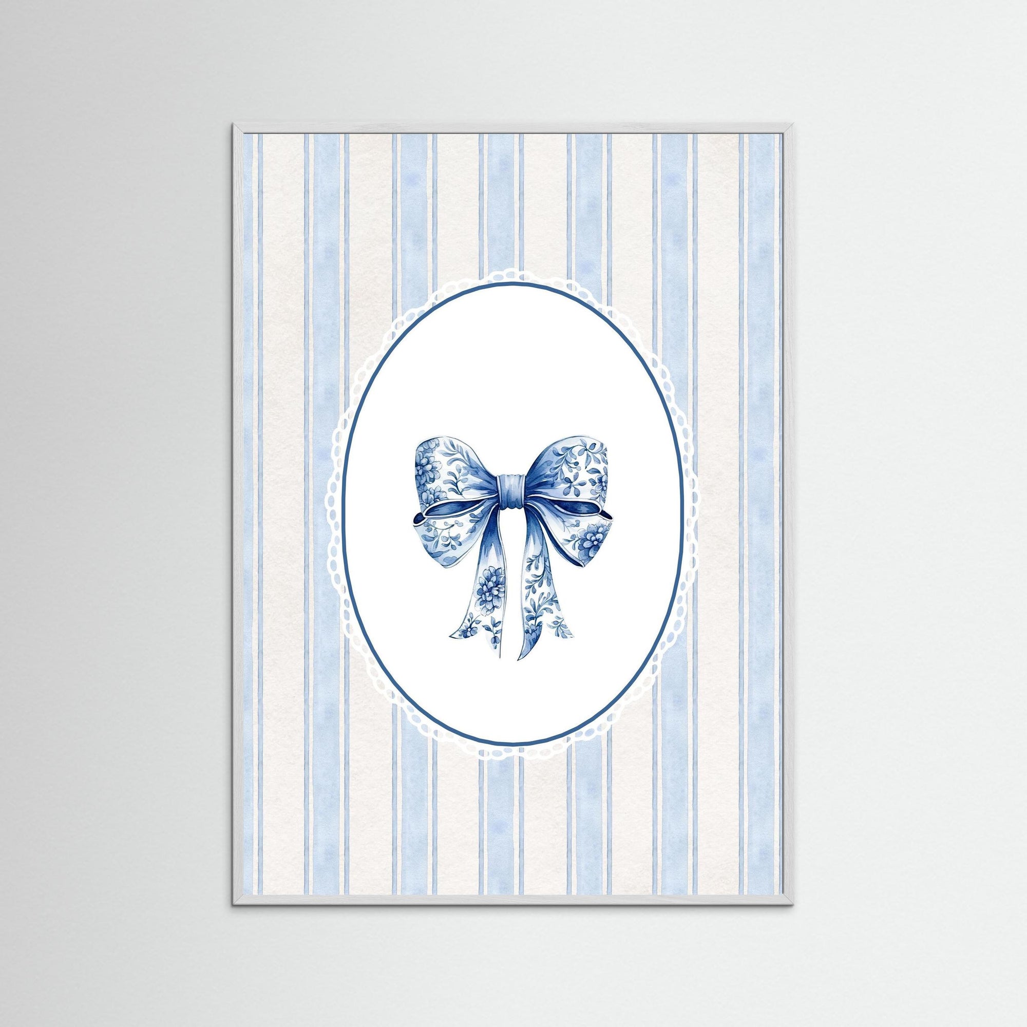 Blue Ribbon Bow Wall Art | Children's Room &amp; Nursery Decor White Wood