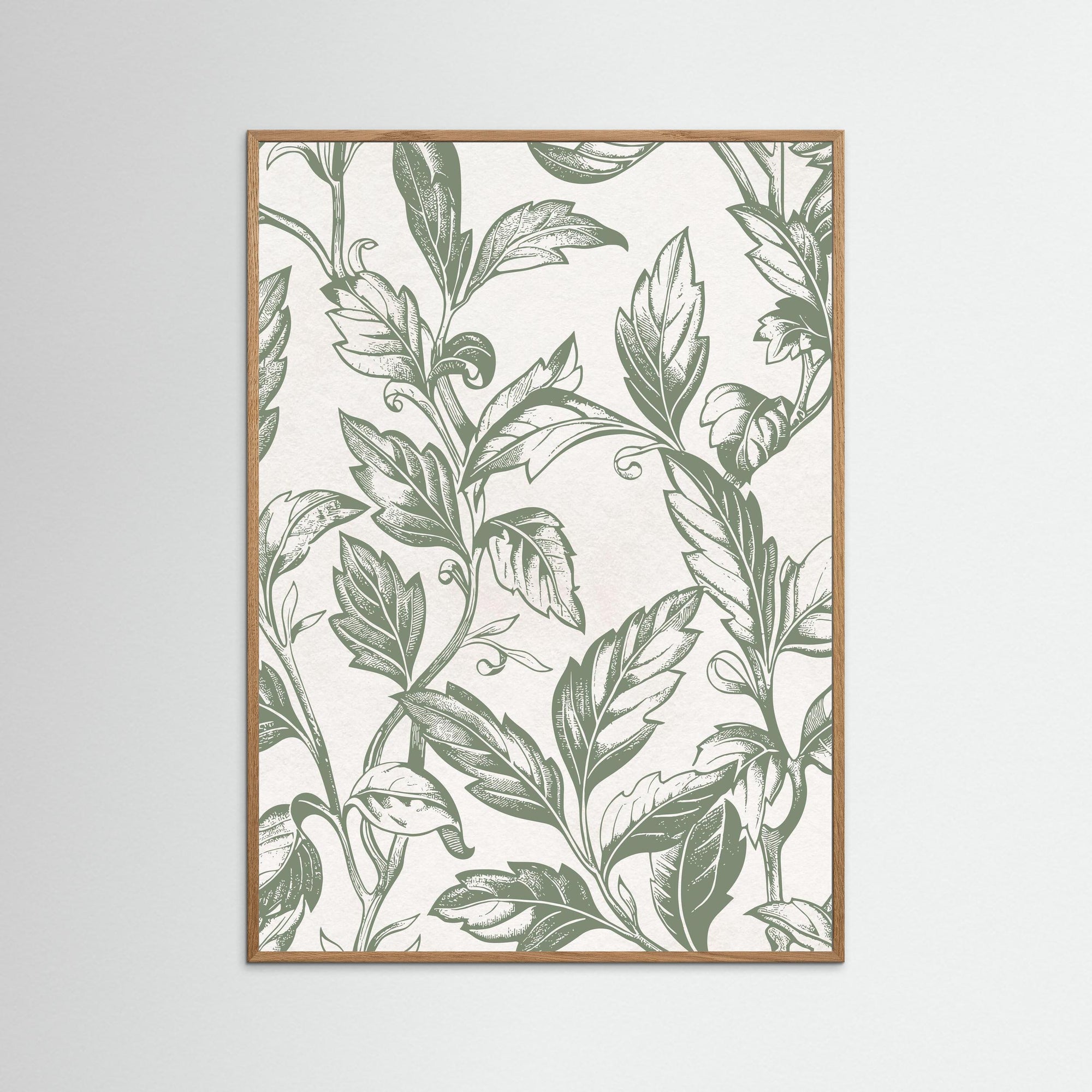Botanical Green Leaves Art | Nursery &amp; Kids Room Wall Art Oak Nature