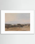 Vintage Pastoral Landscape Art Print White Wood White