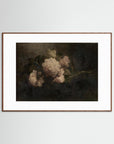 Peonies Bouquet Still Life Art Print Oak Dark White