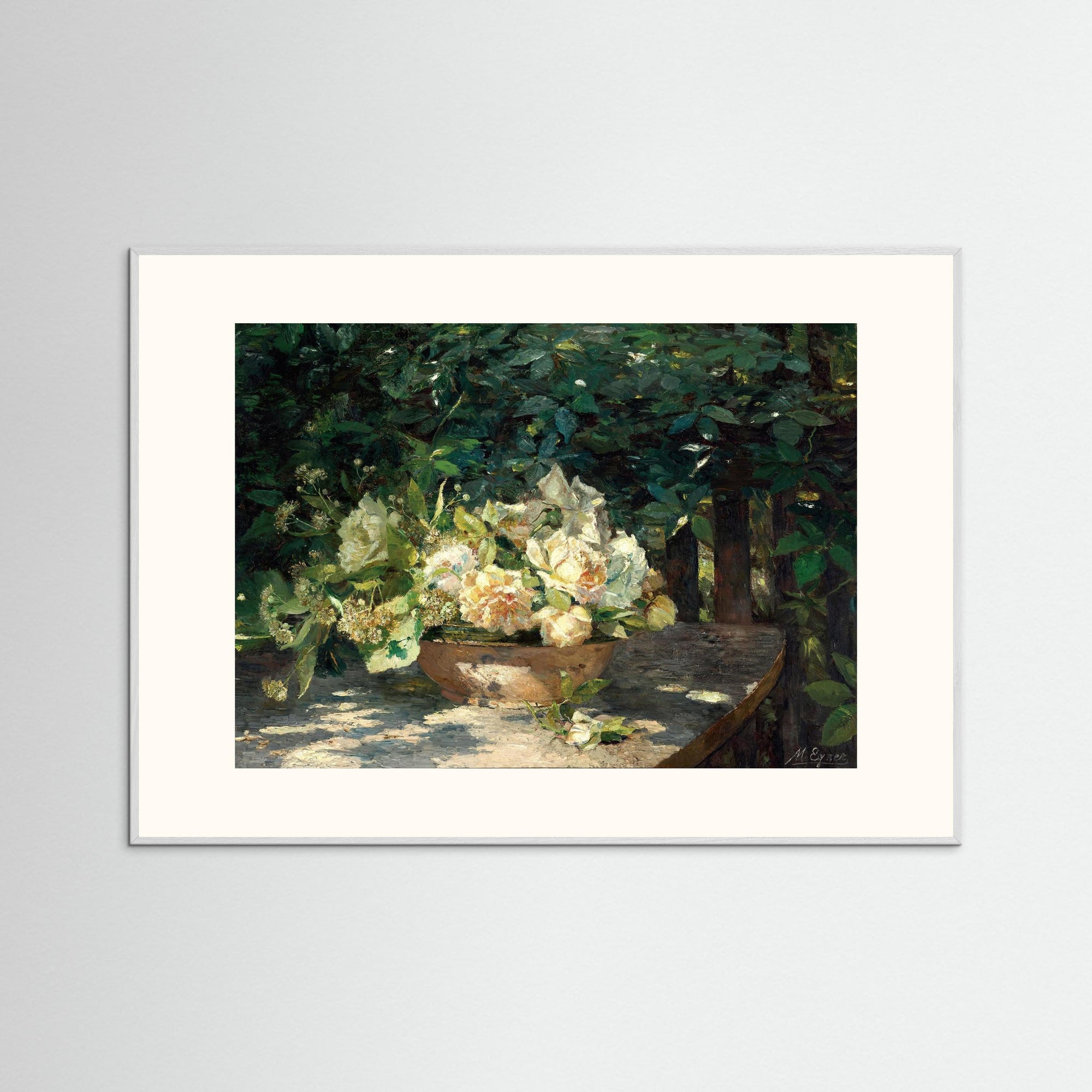 Garden Gathering Floral Artwork White Wood Freja