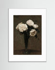 White Floral Vase Art Print White Wood White