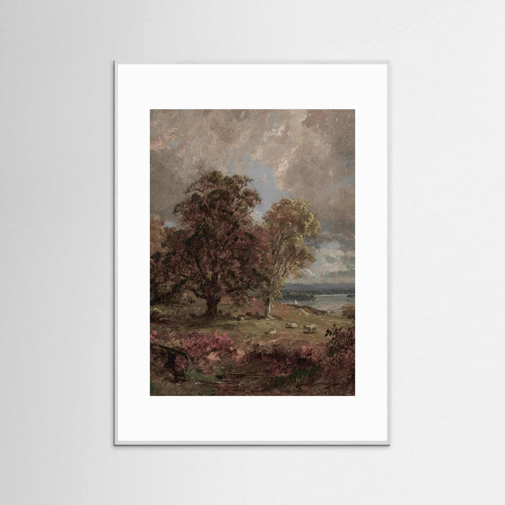Autumn Landscape Art Print White Wood White