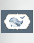 Blue Whale Watercolor Art | Kids Room & Nursery Decor No Frame