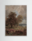 Autumn Landscape Art Print White Wood No border