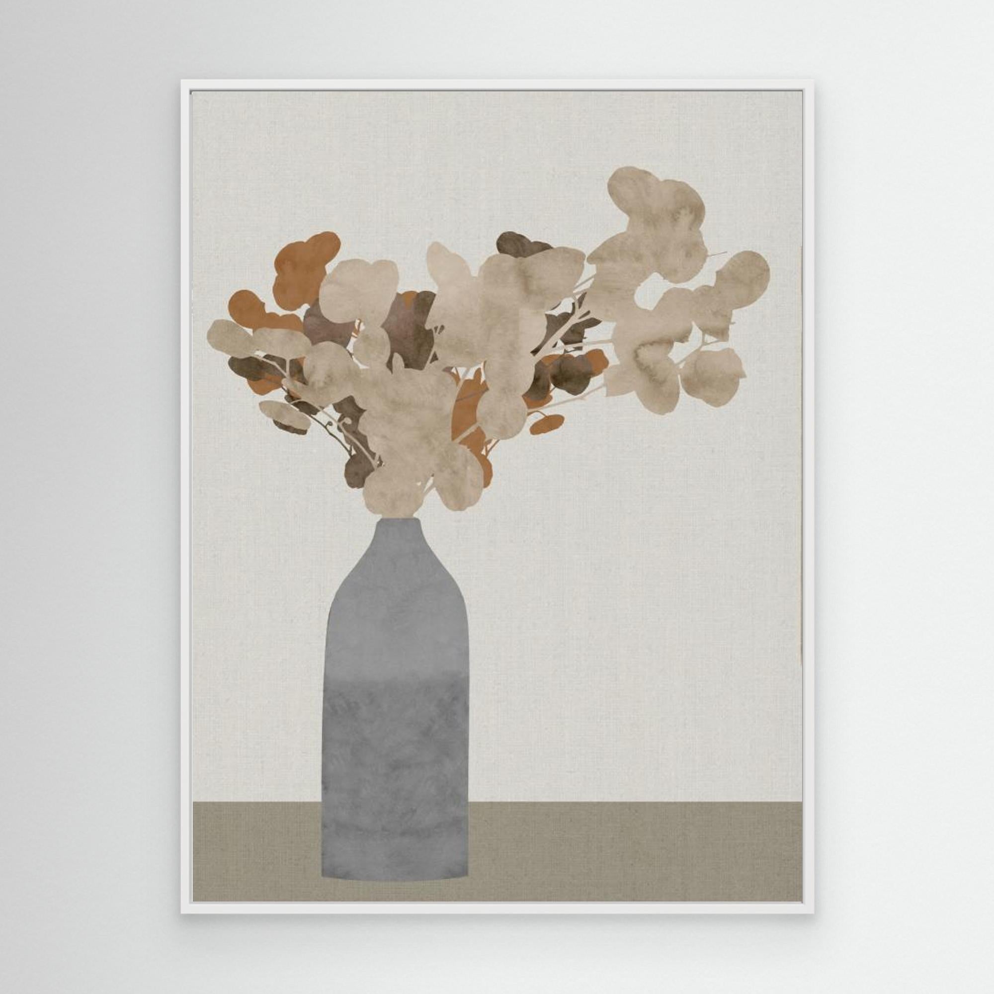 Rust Brown Dried Flowers In Vase On Table 1 Jpg by Cartissi White