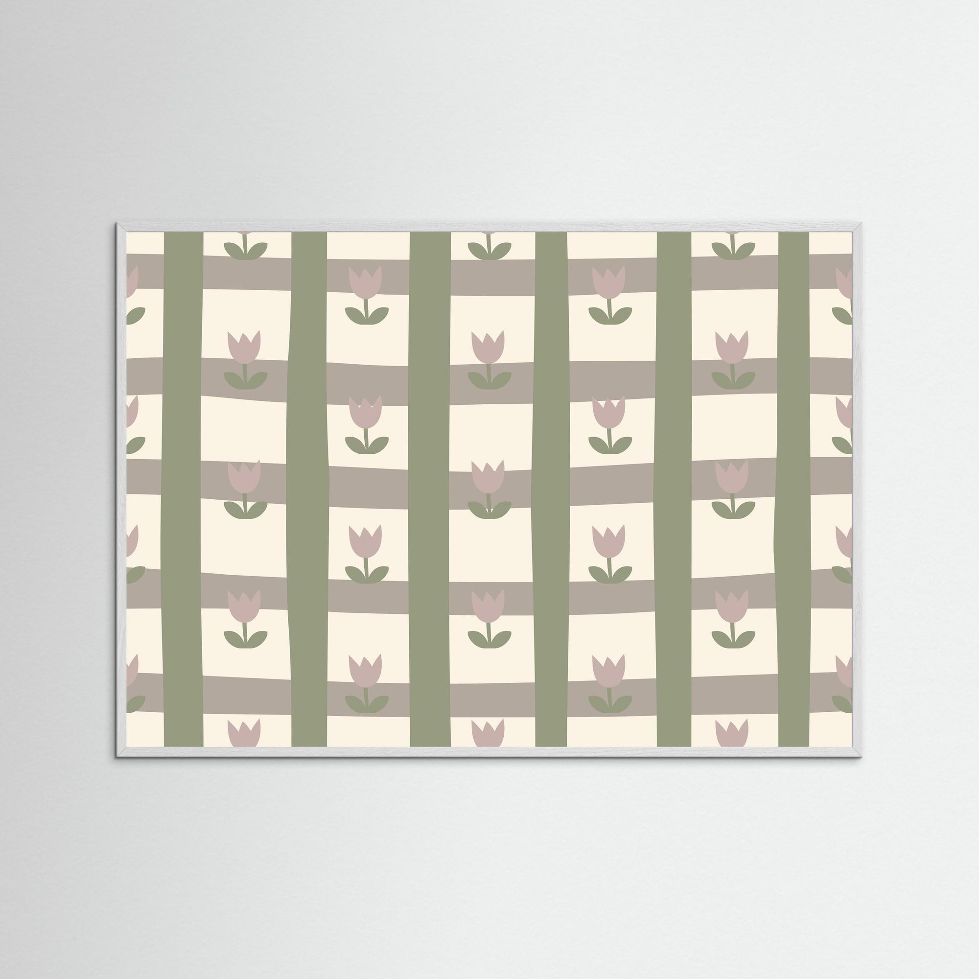 Spring Floral Art Print | Nursery &amp; Kids Room Wall Art White Wood
