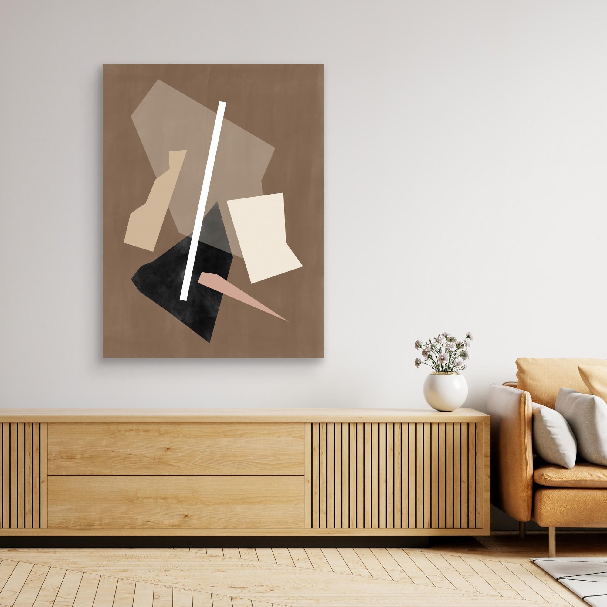 Brown Paper Cuts Painting by Elena Ristova