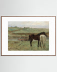 Timeless Equestrian Landscape Fine Art Print Oak Dark White