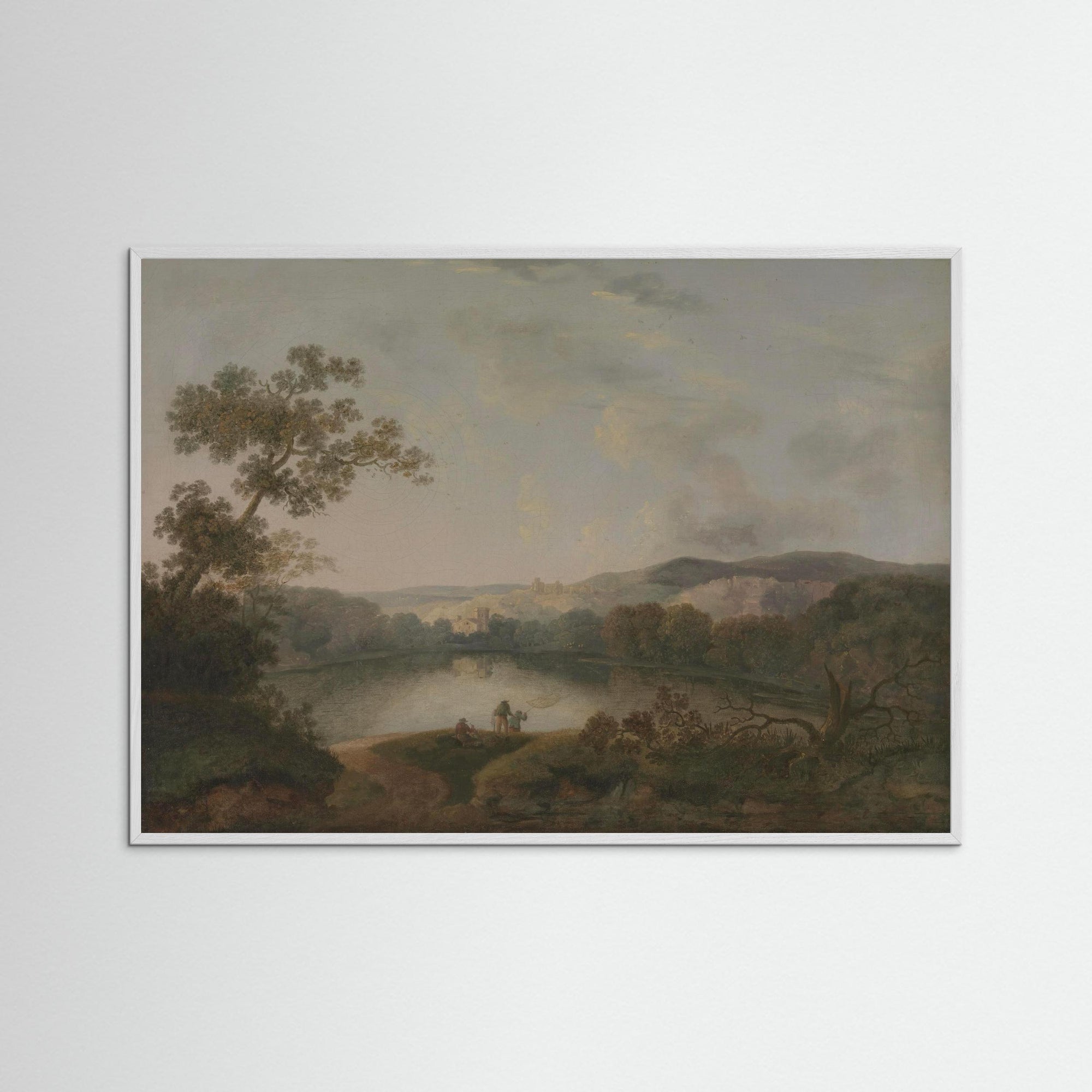Mountain Landscape Fine Art Print White Wood No border