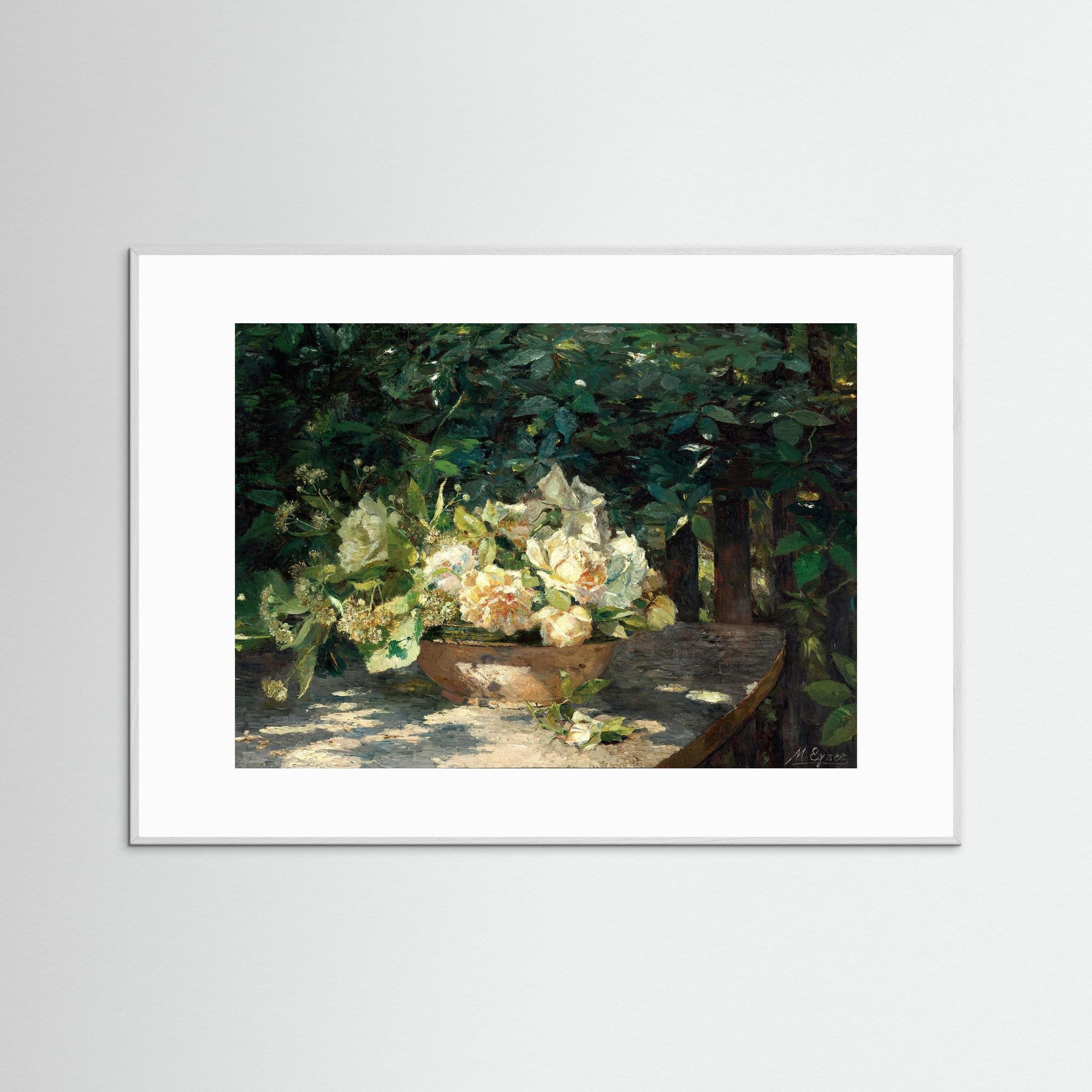 Garden Gathering Floral Artwork White Wood White