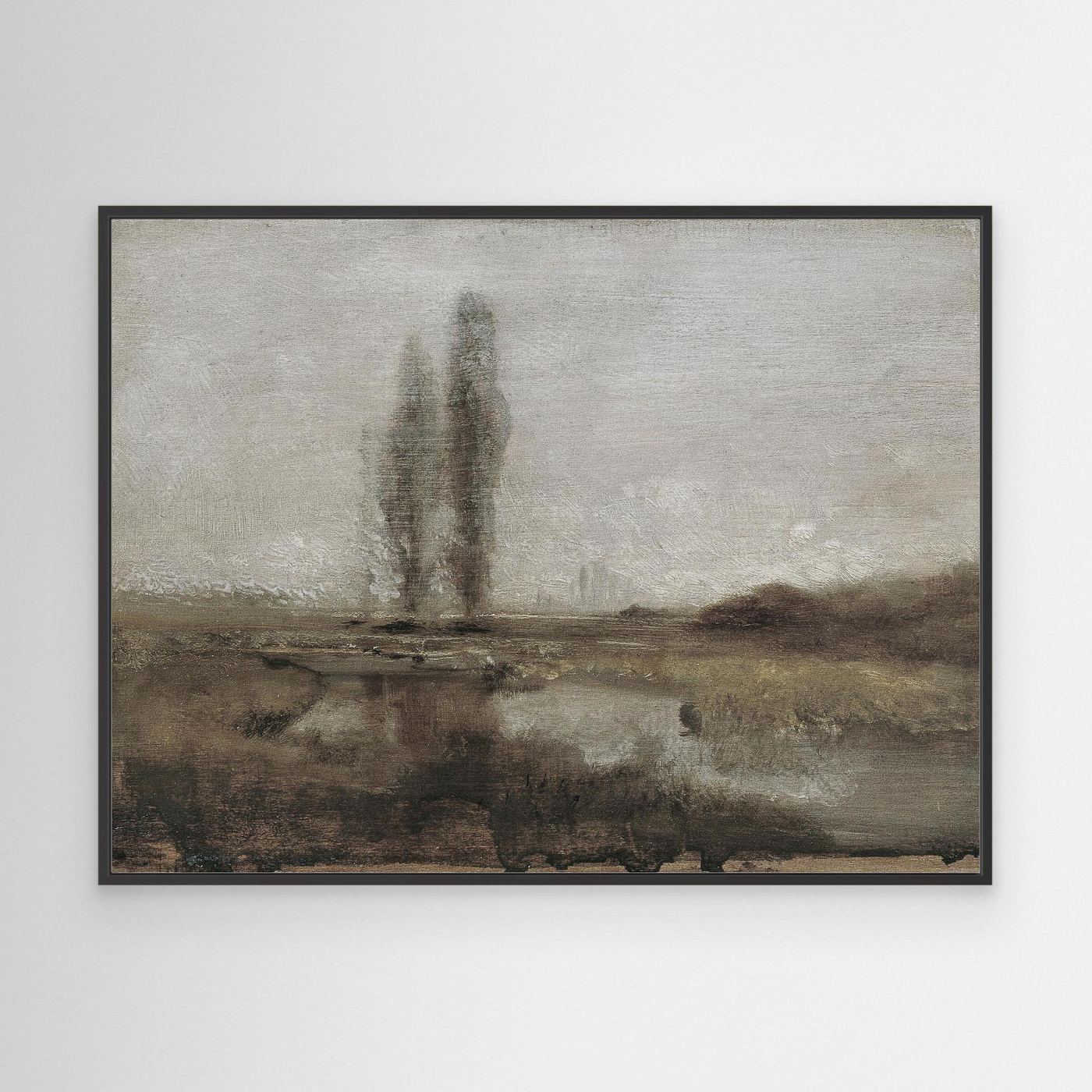 Neutral Earth Tone Landscape Canvas | Large Wall Art for Any Room Black