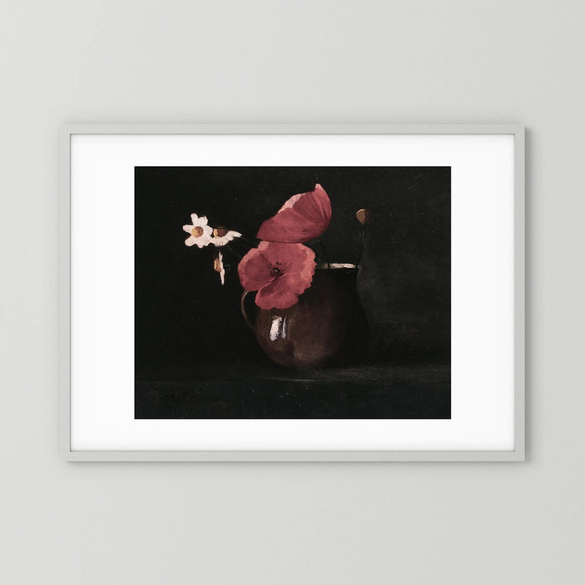 Vintage Red Poppy Still Life Art Print