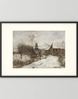 Vintage Snowy Village Art Print
