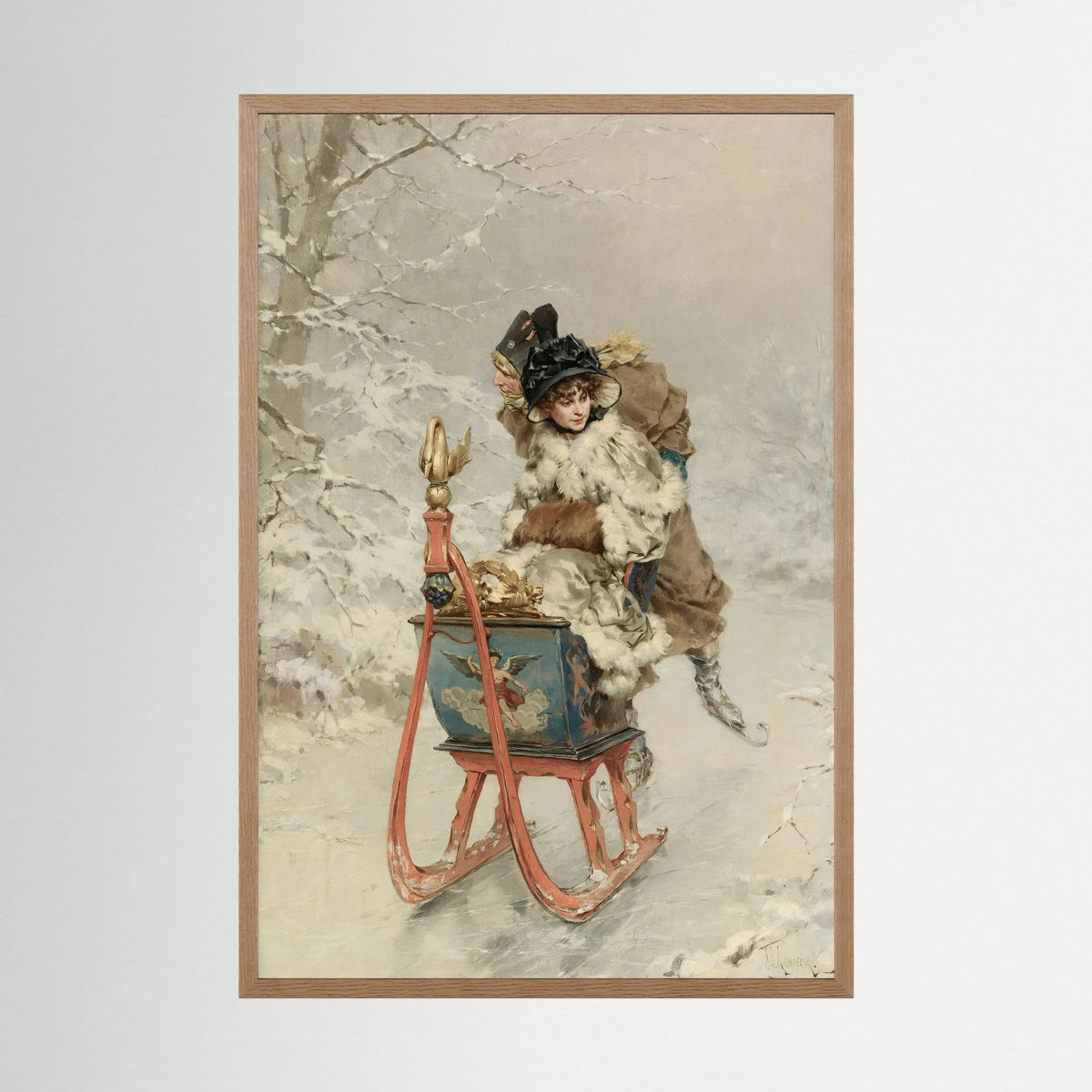 Vintage Winter Sleigh Art Print