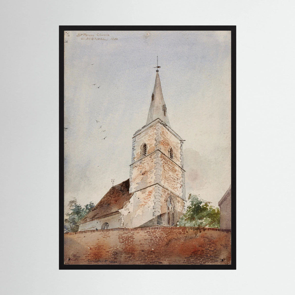 Old World Church Christmas Art Print