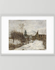 Vintage Snowy Village Art Print