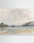 Calm Water Landscape Canvas | Coastal Wall Art for Neutral Home Decor No Frame