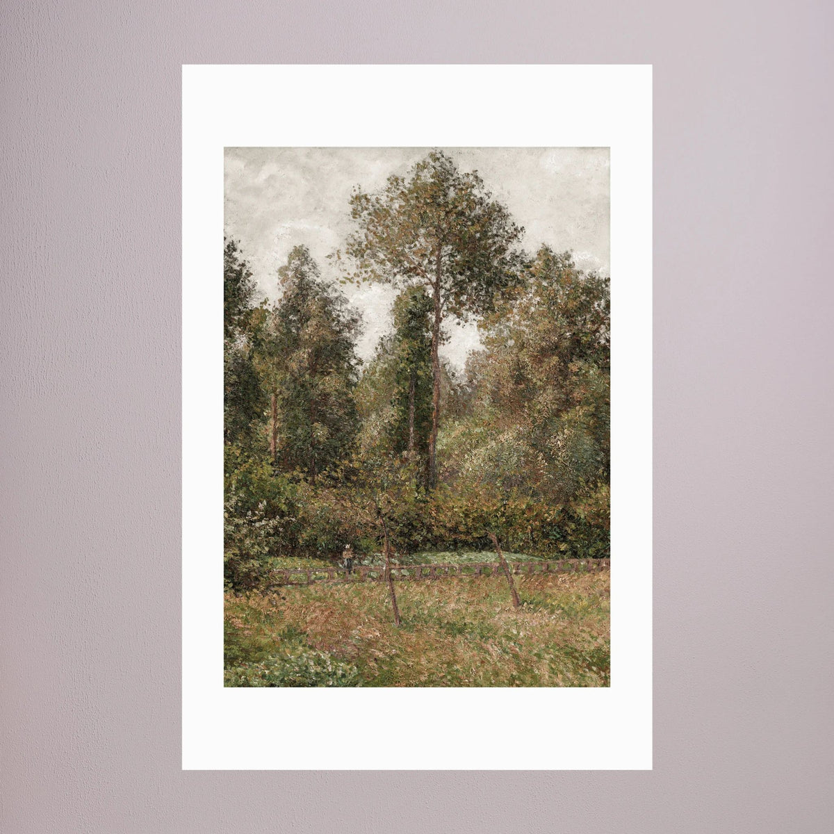 Woodland Landscape Vintage Wall Art Print No Frame White