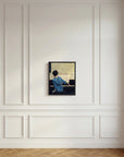 Woman in Blue at the Piano Vintage Wall Art Print