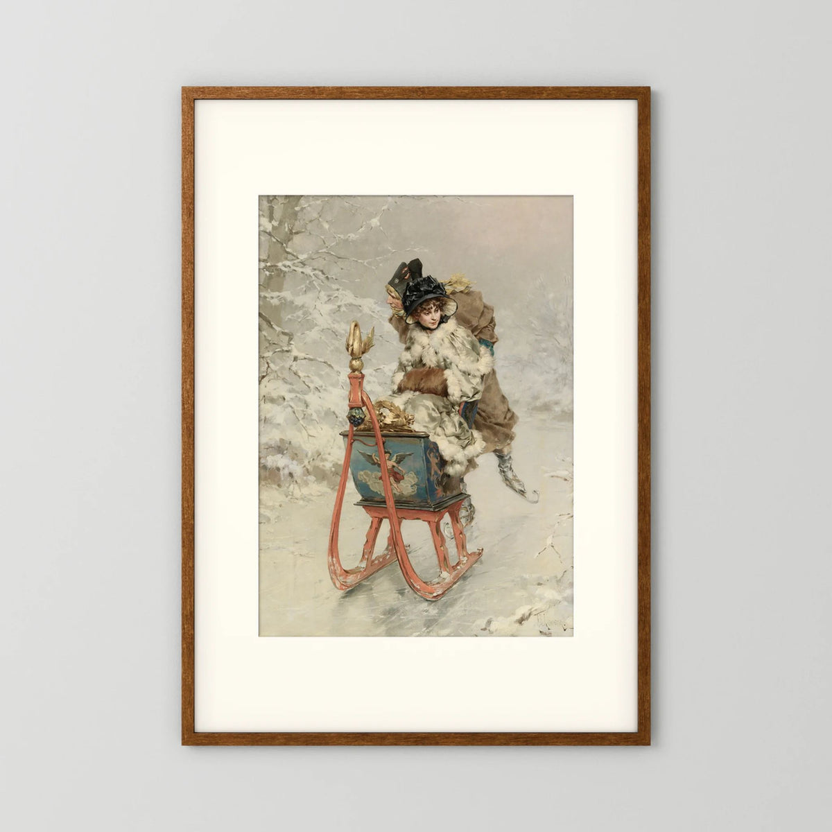 Vintage Winter Sleigh Art Print