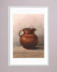 Terracotta Pot Still Life Vintage Wall Art Print White Wood White