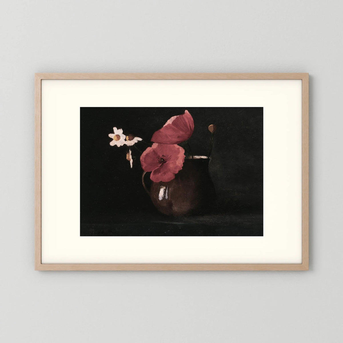 Vintage Red Poppy Still Life Art Print
