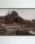 Warm Neutral Landscape Canvas Wall Art | Serene Earth Tone Artwork for Modern Home Black