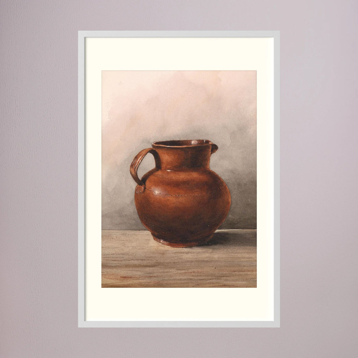 Terracotta Pot Still Life Vintage Wall Art Print White Wood Freja