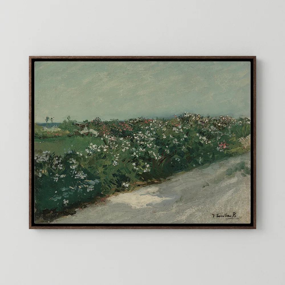 Countryside Road with Flowers | Canvas