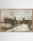 Vintage Snowy Village Art Print