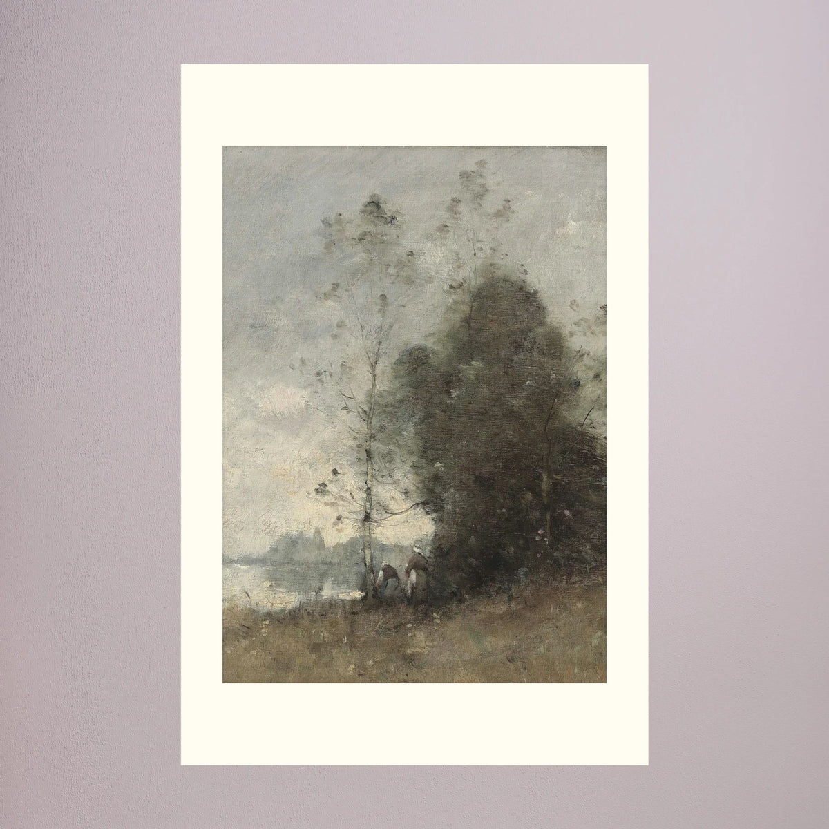 Atmospheric Tree Landscape Vintage Wall Art Print No Frame Freja