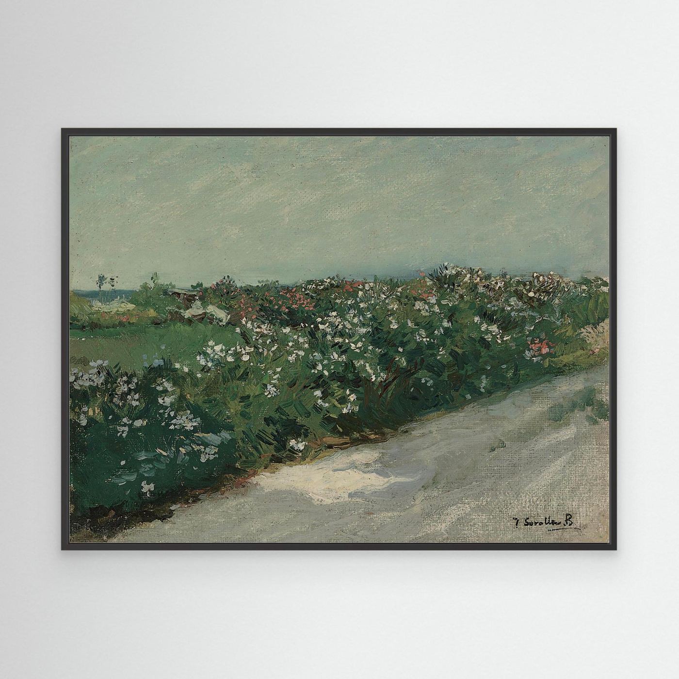 Countryside Road with Flowers | Canvas