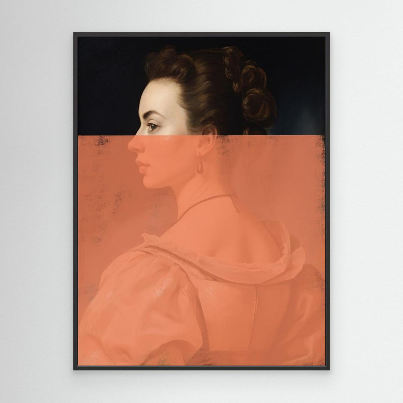Altered Portrait of Woman Orange Modern Art by The Art Concept
