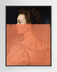 Altered Portrait of Woman Orange Modern Art by The Art Concept