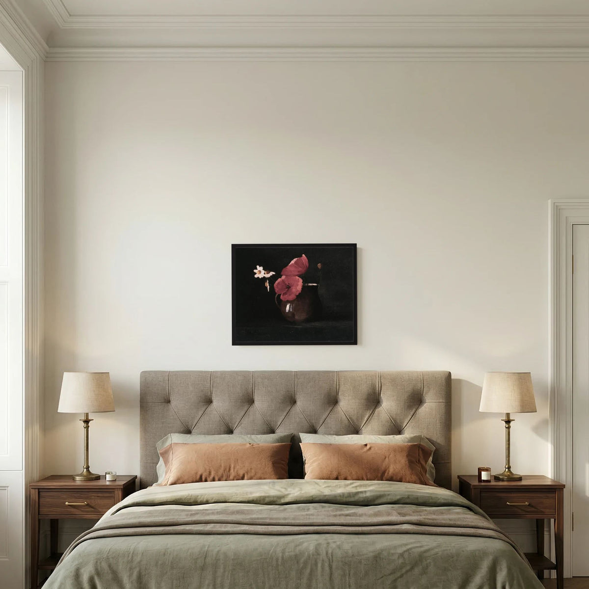Vintage Red Poppy Still Life Art Print