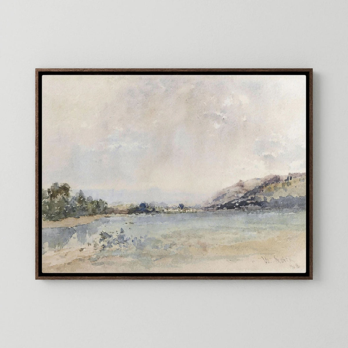 Calm Water Landscape Canvas | Coastal Wall Art for Neutral Home Decor