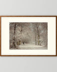 Vintage Snowy Woodland Art Print Oak Dark Freja