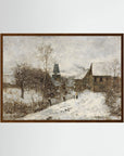 Vintage Snowy Village Art Print