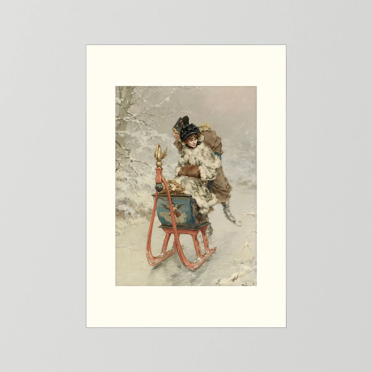 Vintage Winter Sleigh Art Print