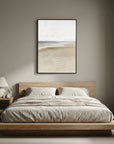 Neutral Coastal Landscape Canvas Wall Art | Serene Beach & Ocean Painting