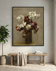 Vintage Wildflower Canvas Wall Art | Rustic Floral Still Life Painting