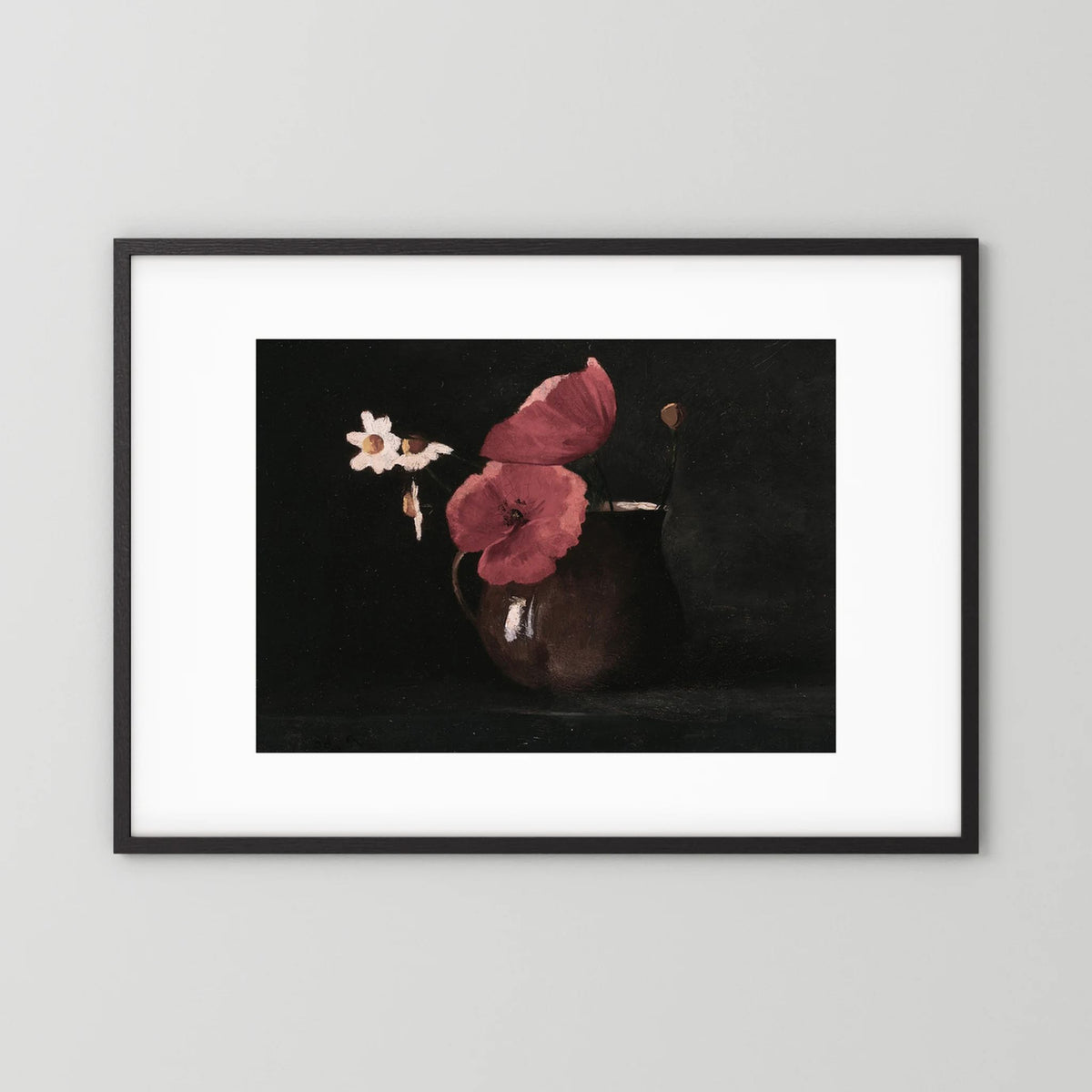 Vintage Red Poppy Still Life Art Print