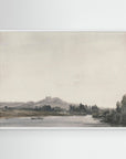 Neutral Lake Landscape Canvas Wall Art | Serene Water View Nature Artwork White