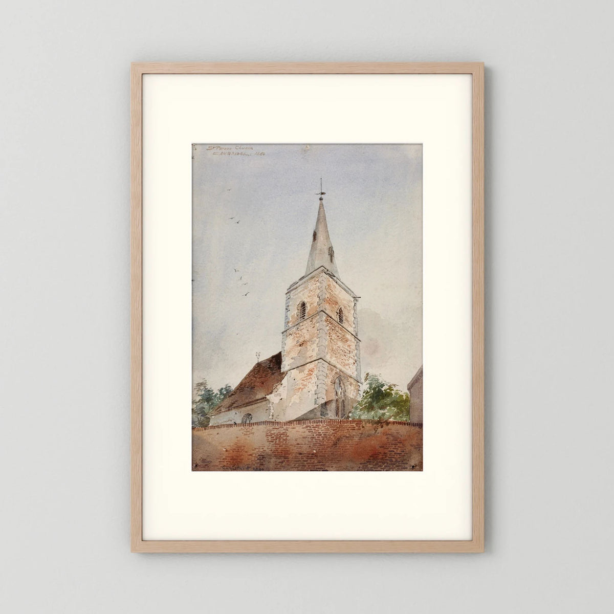 Old World Church Christmas Art Print
