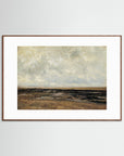 Neutral Landscape Art Print | Serene Minimal Landscape for Modern Home Decor Oak Dark White