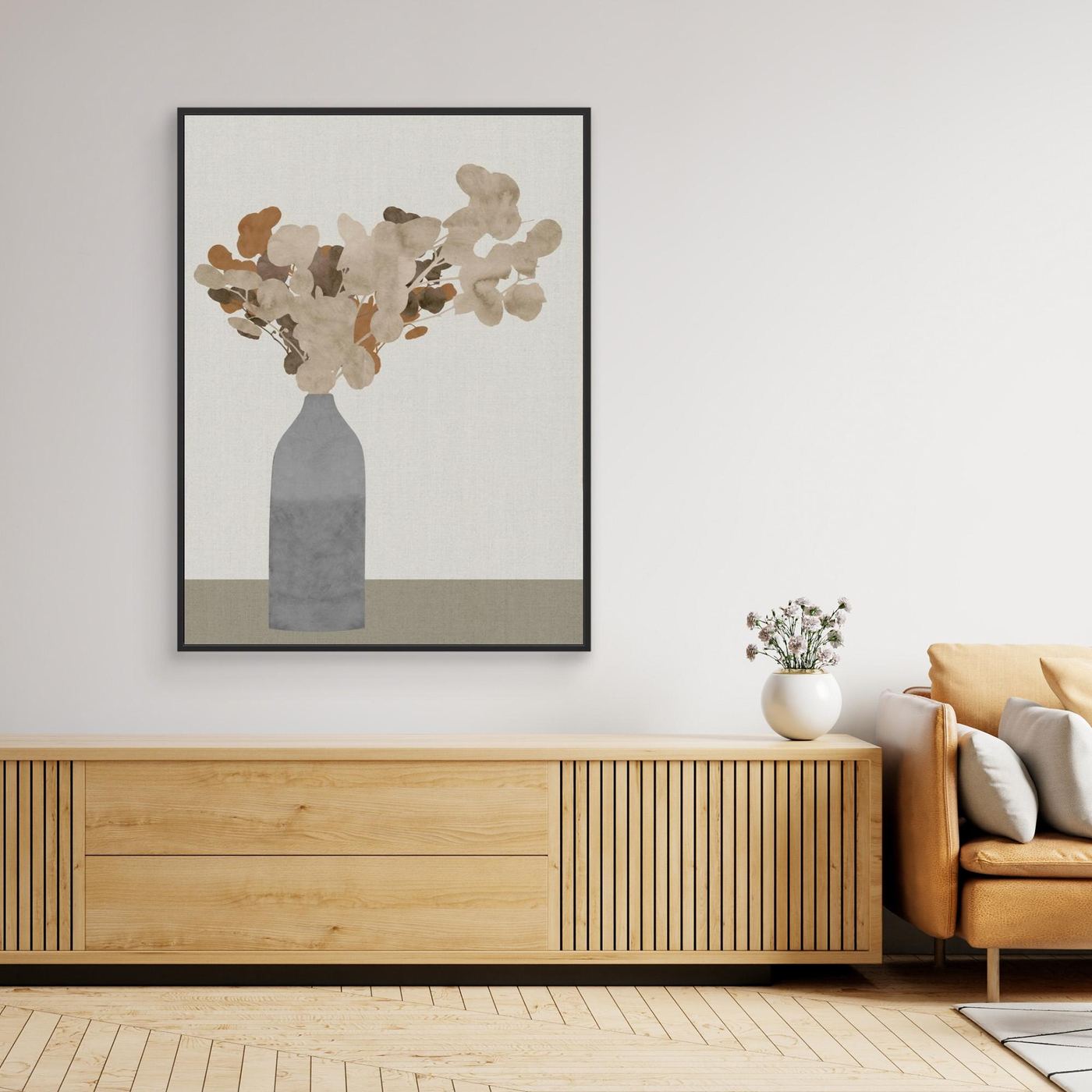 Rust Brown Dried Flowers In Vase On Table 1 Jpg by Cartissi
