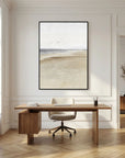 Neutral Coastal Landscape Canvas Wall Art | Serene Beach & Ocean Painting